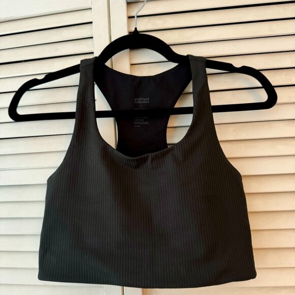 Girlfriend Collective Black Ribbed Sports Bra - Picture 3 of 4